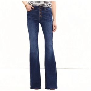 Madewell Flea Market Flare High Rise Button Up Jeans Size 31 Blue